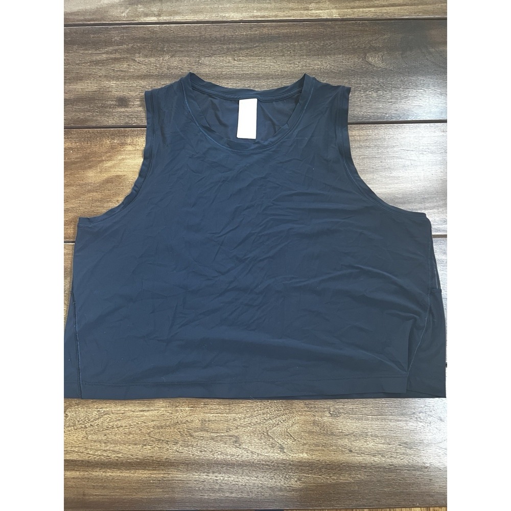 Athleta Women's Tank Top Workout Fitness Size XL, Black Sheer Back